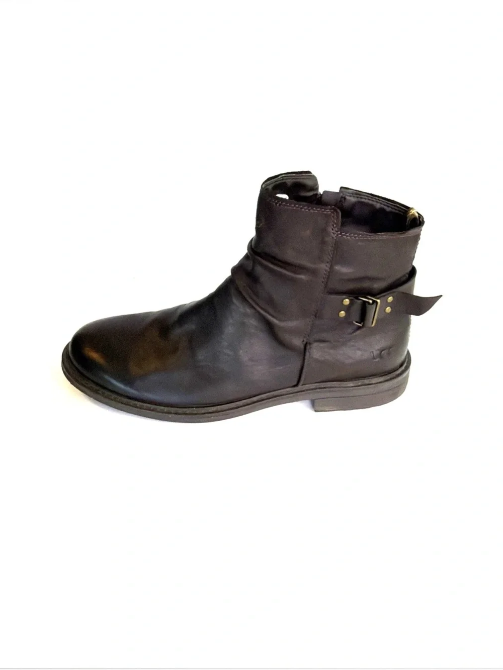UGG Morrison Dark Brown Leather Side Zip Chelsea Boots Men Size 12